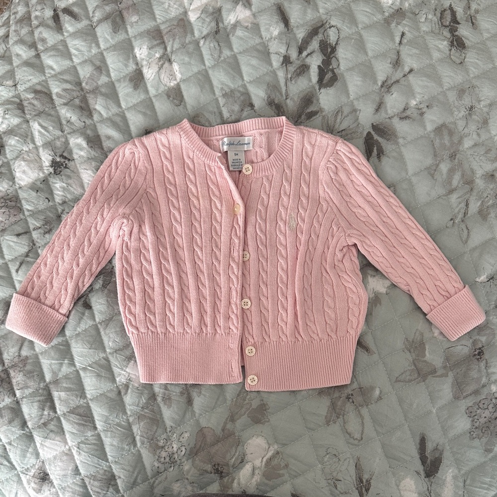 Pink Cable Knit Baby Sweater